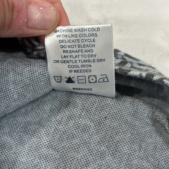 Tyler Böe Kim Cowl Neck Shift Dress in Blue Grey Print Size Large - Picture 14 of 16